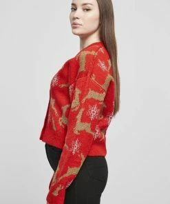 Urban Classics Cardigan -L- Short Oversized Christmas Rood -Exporteren dameskleding winkel 550x793 4