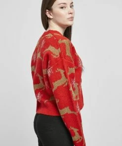 Urban Classics Cardigan -L- Short Oversized Christmas Rood -Exporteren dameskleding winkel 550x793 6