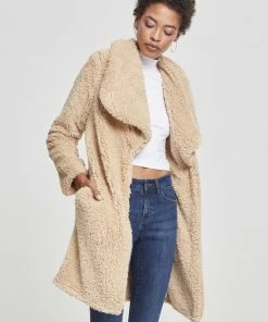 Urban Classics Dames Soft Sherpa Coat Zand -Exporteren dameskleding winkel 550x794 1