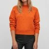 Vila Trui Vituli O-neck L/s Knit Top/su/pb 14075494 Burnt Orange Dames Maat - L