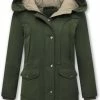 Gentile Bellini Gewatteerde Jas Dames Lang Met Capuchon - 8811 - Groen