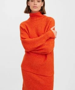 Vero Moda Trui Vmbrenda Ls Roll-neck Blouse Ga 10271448 Paprika Dames Maat - L