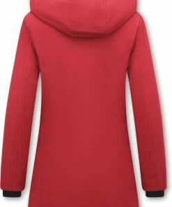 Matogla Dames Winterjas Parka - Slim Fit - Rood -Exporteren dameskleding winkel 550x801 4