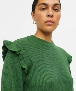 Object Trui Objmalena L/s Ruffle Pullover Noos 23039233 Artichoke Green/melange Dames Maat - M -Exporteren dameskleding winkel 550x802 14