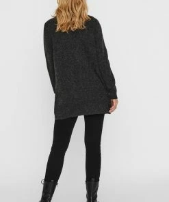 Vero Moda VMDOFFY LS SHORT OPEN CARDIGAN GA NOOS Dames Vest Black/melange - Maat XL -Exporteren dameskleding winkel 550x802