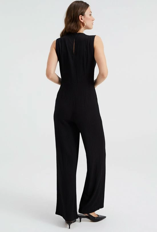 WE Fashion Dames Jumpsuit Met Knoopdetail En Structuur 6 WE Fashion Dames Jumpsuit Met Knoopdetail En Structuur - Afbeelding 4