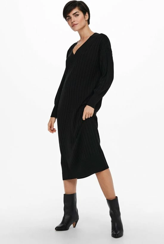 ONLY ONLNEW TESSA L/S MIDI V DRESS KNT NOOS Dames Jurk - Maat L 6 ONLY ONLNEW TESSA L/S MIDI V DRESS KNT NOOS Dames Jurk - Maat L - Afbeelding 4