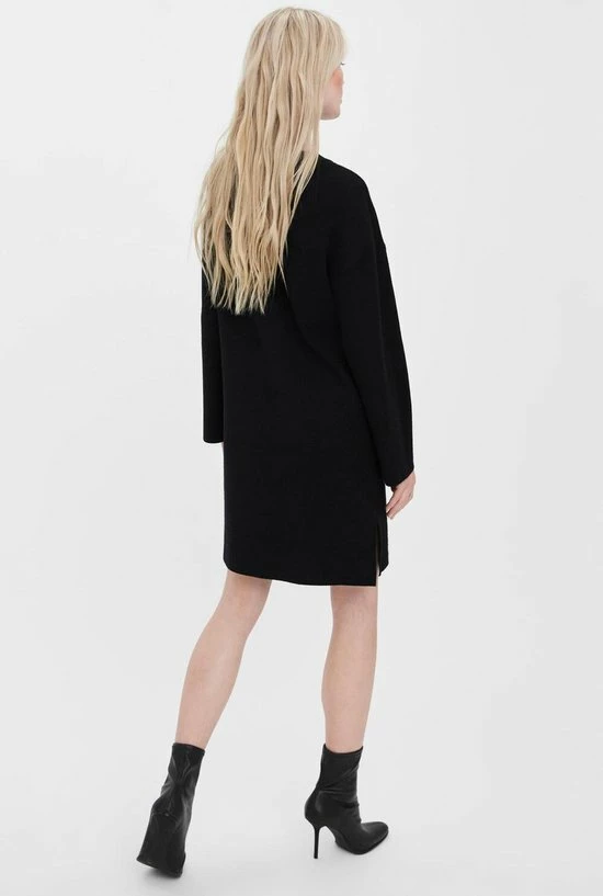 VERO MODA VMGOLD NEEDLE WIDE LS Ronde Hals DRESS Dames Jurk - Maat XL 4 VERO MODA VMGOLD NEEDLE WIDE LS Ronde Hals DRESS Dames Jurk - Maat XL - Afbeelding 2