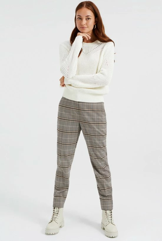 WE Fashion Dames Gebreide Trui Met Opengewerkt Dessin 4 WE Fashion Dames Gebreide Trui Met Opengewerkt Dessin - Afbeelding 2