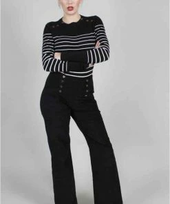 Voodoo Vixen Wijde Broek -L- Blith Corduroy High-Waisted Zwart 6 Voodoo Vixen Wijde Broek -L- Blith Corduroy High-Waisted Zwart -Exporteren dameskleding winkel 550x822 14