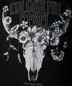 Colourful Rebel Flower Jurk Zwart Dames - Loose Fit - Katoen - XL -Exporteren dameskleding winkel 550x824 108