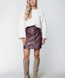 Colourful Rebel Dolizi Rok Rood Dames - A-lijn - Leer - XL