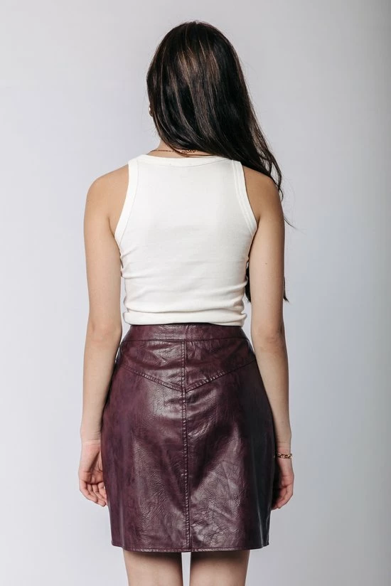 Colourful Rebel Dolizi Rok Rood Dames - A-lijn - Leer - XL 9 Colourful Rebel Dolizi Rok Rood Dames - A-lijn - Leer - XL - Afbeelding 7