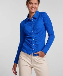 Pieces Blouse Pcmaki Ls Shirt 17131693 Princess Blue Dames Maat - L -Exporteren dameskleding winkel 550x824 157