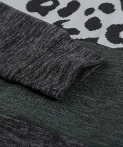 Merkloos Hoodie Trui Dames - Luipaardprint Groen - Maat S -Exporteren dameskleding winkel 550x824 19