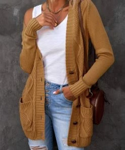 Merkloos Lang Gebreide Vest Dames - Kaki - Knoopsluiting - Valentina - Maat L 7 Merkloos Lang Gebreide Vest Dames - Kaki - Knoopsluiting - Valentina - Maat L -Exporteren dameskleding winkel 550x824 79