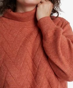 EVIVA - Gebreide Jurk Met Rolkraag - Lichtbruin -Exporteren dameskleding winkel 550x824 81