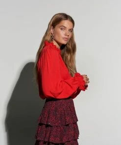 Harper & Yve Blouse Yady Ls Fw22p626 300 Lovely Red Dames Maat - M -Exporteren dameskleding winkel 550x825 125