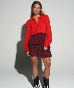 Harper & Yve Blouse Yady Ls Fw22p626 300 Lovely Red Dames Maat - M -Exporteren dameskleding winkel 550x825 126