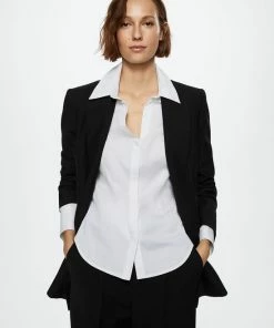 Mango Blouse Katoenen Basic Overhemd 37092504 02 Dames Maat - S -Exporteren dameskleding winkel 550x825 165