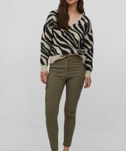 VILA VIRIL FEAMI MIX V-NECK L/S KNIT TOP-NOOS Dames Trui - Maat L -Exporteren dameskleding winkel 550x825 17