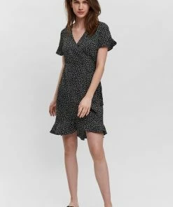 VERO MODA VMHENNA 2/4 WRAP FRILL DRESS NOOS - Bla - Dames - Maat XL -Exporteren dameskleding winkel 550x825 199
