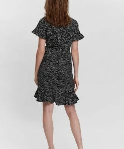 VERO MODA VMHENNA 2/4 WRAP FRILL DRESS NOOS - Bla - Dames - Maat XL -Exporteren dameskleding winkel 550x825 202