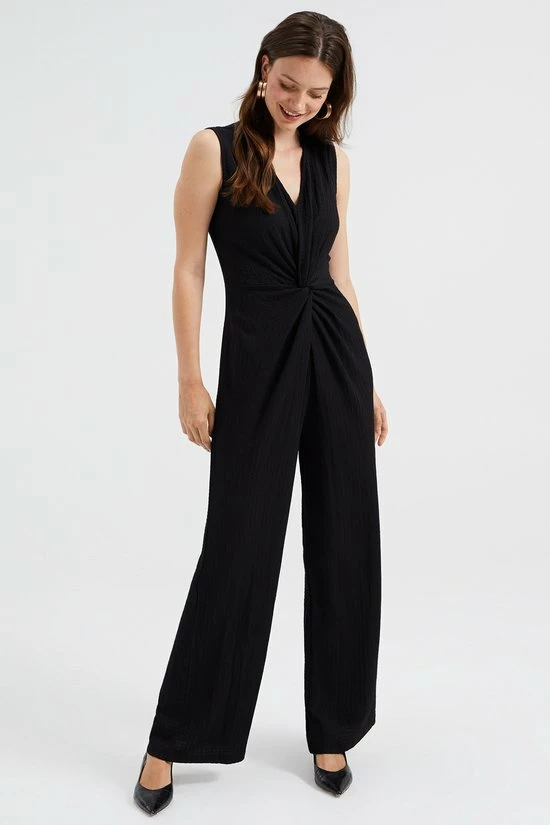 WE Fashion Dames Jumpsuit Met Knoopdetail En Structuur 5 WE Fashion Dames Jumpsuit Met Knoopdetail En Structuur - Afbeelding 3