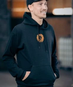 Bc Oranje Hoodie - Zwarte Hoodie Met Oranje Leeuw Borduring Voor WK Voetbal - UNISEX (heren & Dames) - XL -Exporteren dameskleding winkel 550x825 275