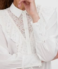 Vero Moda Blouse Vmnorma L/s Shirt Wvn Btq 10279852 Cloud Dancer Dames Maat - L