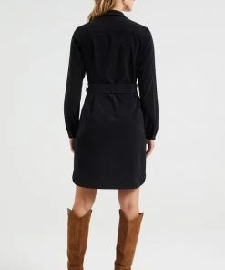 WE Fashion Dames Corduroy Overhemdjurk Met Strikceintuur -Exporteren dameskleding winkel 550x825 385