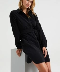 WE Fashion Dames Corduroy Overhemdjurk Met Strikceintuur -Exporteren dameskleding winkel 550x825 386