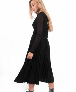 Ambika Glow Plissé Rok | Rok Dames | Party | Glitter Stof | Elastieken Band | Kleur Zwart | Maat M -Exporteren dameskleding winkel 550x825 471