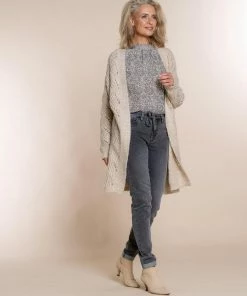 Geisha Blouse Crinckle Top Graphic Print 23671 14 I` Sand /grey Dames Maat - M -Exporteren dameskleding winkel 550x825 516