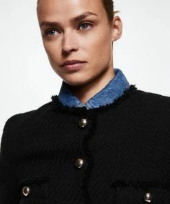 Mango Blazer Tweed Jasje Met Zakken 47050162 99 Dames Maat - XXS -Exporteren dameskleding winkel 550x825 520
