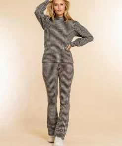 Geisha Broek Jacquard Check Flared Legging 21841 60 000999 Dames Maat - S -Exporteren dameskleding winkel 550x825 556