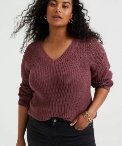 WE Fashion Dames Grofgebreide Trui - Curve -Exporteren dameskleding winkel 550x825 573