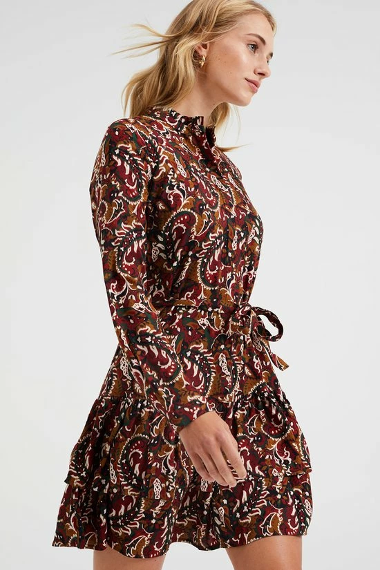 WE Fashion Dames Jurk Met Dessin En Strikceintuur 5 WE Fashion Dames Jurk Met Dessin En Strikceintuur - Afbeelding 3