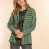 Geisha Vest Tweed Blouse Jacket 23910 20 000530 Green Camel Combi Dames Maat - L