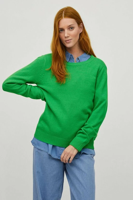 Vila Trui Viril O-neck L/s Knit Top - Noos 14054177 Kelly Green/dark Melan Dames Maat - S 6 Vila Trui Viril O-neck L/s Knit Top - Noos 14054177 Kelly Green/dark Melan Dames Maat - S - Afbeelding 4