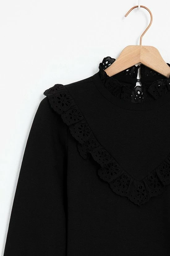 Sissy Boy Sissy-Boy - Zwarte Sweater Met Ruffles 6 Sissy Boy Sissy-Boy - Zwarte Sweater Met Ruffles - Afbeelding 4