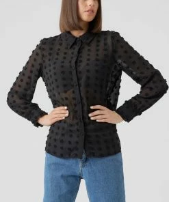 Vero Moda Blouse Vmgunilla L/s Oversize Shirt Vip 10280510 Black Dames Maat - L -Exporteren dameskleding winkel 550x827 2