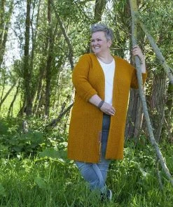 Knit Factory Luna Lang Gebreid Dames Vest - Petrol - 46/48 - Grote Maten Dames Kleding -Exporteren dameskleding winkel 550x827 6