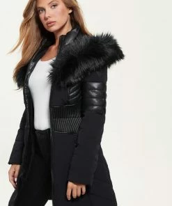 Guess New Oxana Jacket Dames Winterjas - Zwart - Maat S -Exporteren dameskleding winkel 550x828