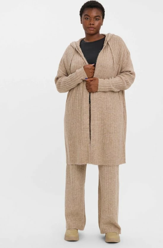 VERO MODA Curve VMLulu Lefile Open Hood Cardigan Curve Silver Mink/W. Melange 4 VERO MODA Curve VMLulu Lefile Open Hood Cardigan Curve Silver Mink/W. Melange - Afbeelding 2