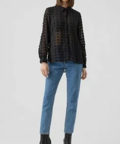 Vero Moda Blouse Vmgunilla L/s Oversize Shirt Vip 10280510 Black Dames Maat - L -Exporteren dameskleding winkel 550x836